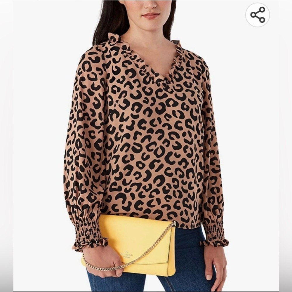 Kate Spade Leopard Print V-Neck Women's Top